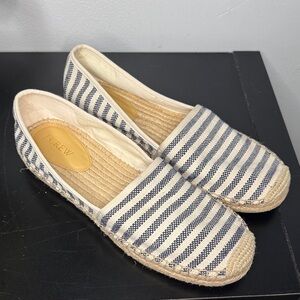 J. Crew Navy and Cream Espadrilles